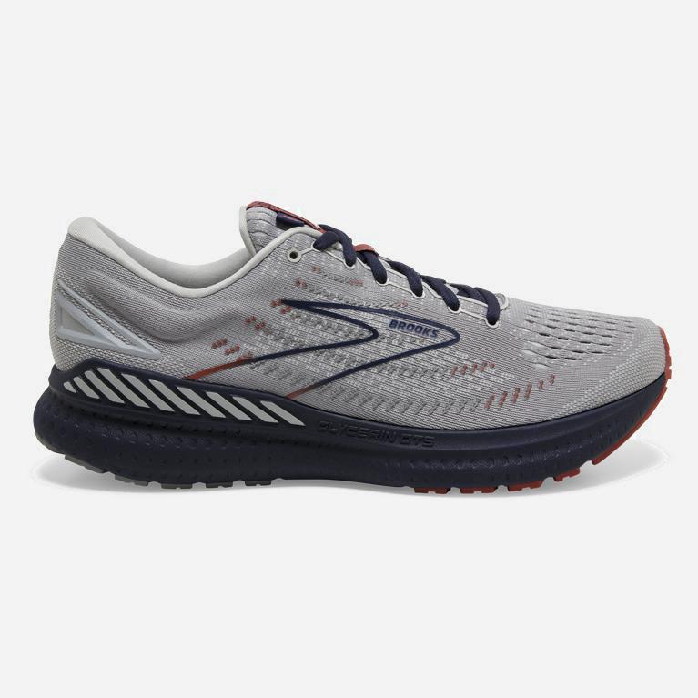 Brooks Glycerin Gts 19 Israel - Men's Max Cushion Road Running Shoes - Grey/Alloy/Peacoat (56419-LZG